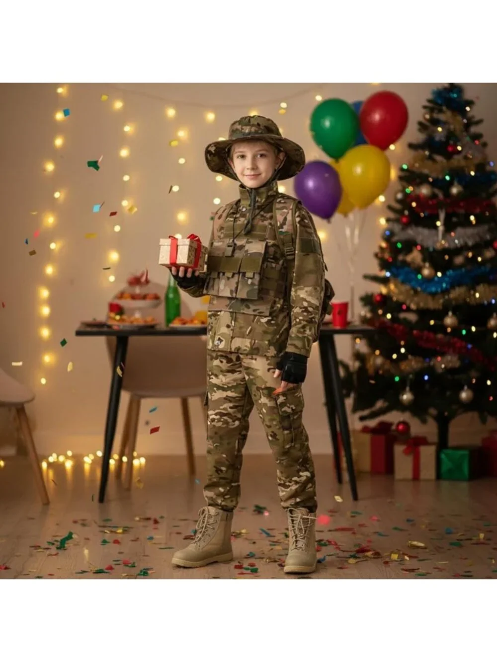 Boys Army Costume - Kids Camo Military Outfit for Halloween & Cosplay Fun